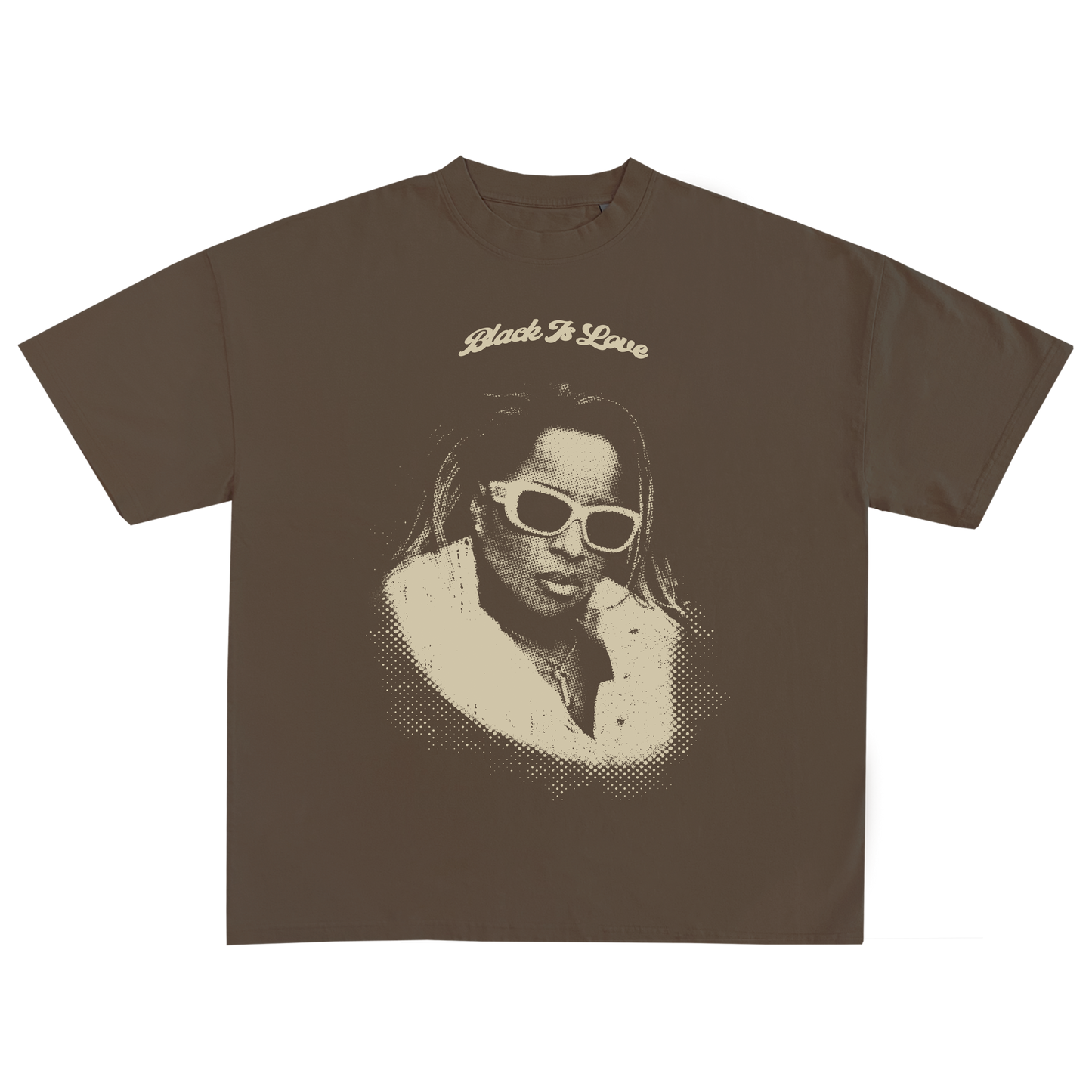 BIL "Real Love" Tee | Cropped & Oversized Max Heavyweight 7.5 oz Shirt (Mocha)