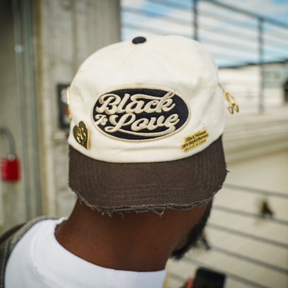 BIL Vintage 1/2 Brim Dad Cap | Hat (Cream/Black)