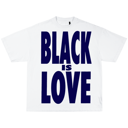 BIL "Black Is Love x By Had Not" Tee | Cropped & Oversized Max Heavyweight 7.5 oz Shirt (White)