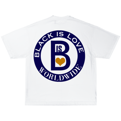 BIL "Black Is Love x By Had Not" Tee | Cropped & Oversized Max Heavyweight 7.5 oz Shirt (White)