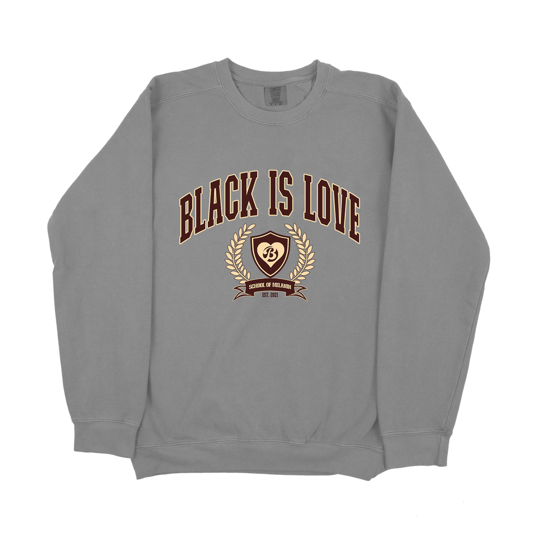 College Vintage Crewneck Crewneck Vintage Grey Black Is Love
