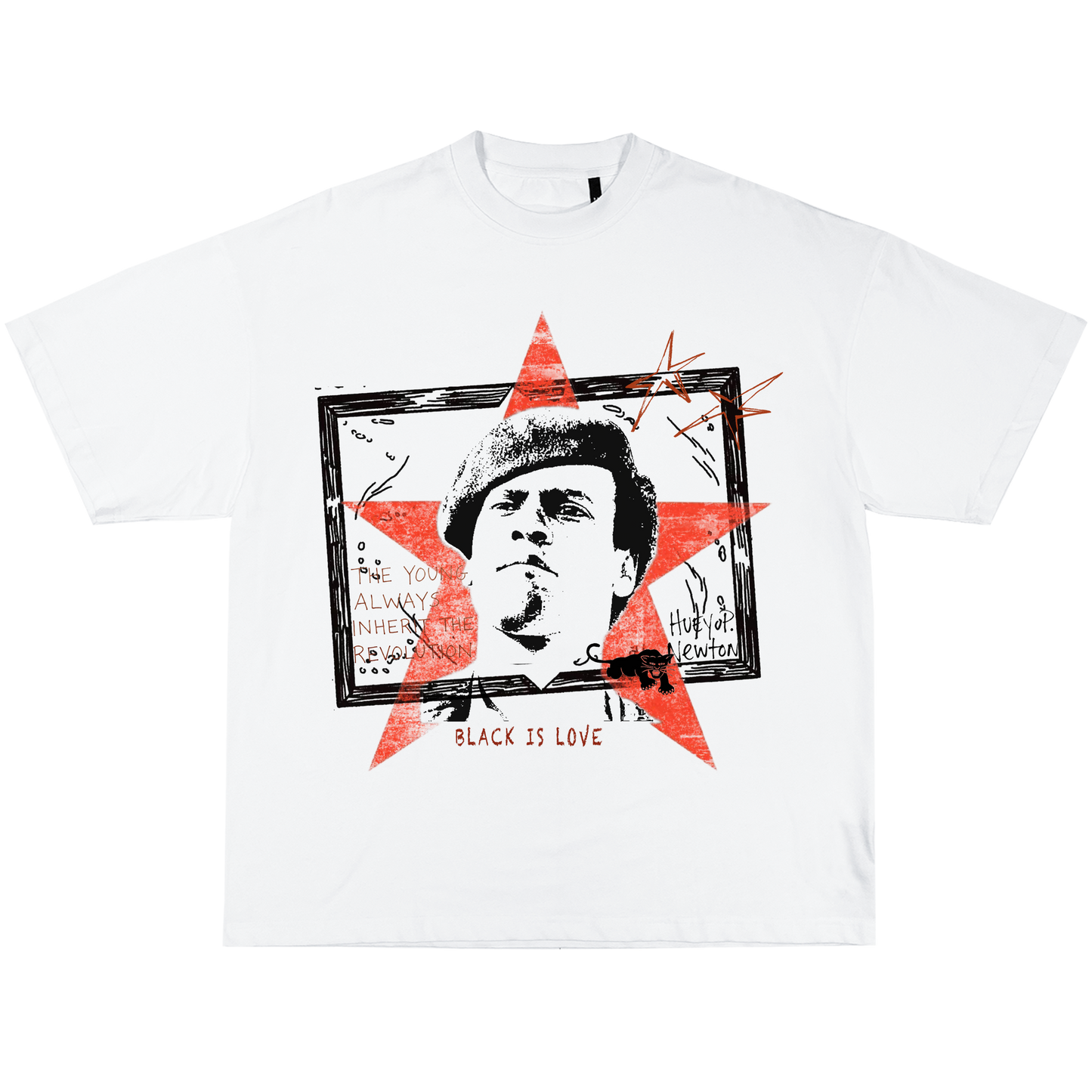 BIL Huey P Tee | Cropped & Oversized Max Heavyweight 7.5 oz Shirt (White)