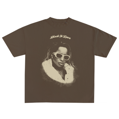 BIL "Real Love" Tee | Cropped & Oversized Max Heavyweight 7.5 oz Shirt (Mocha)