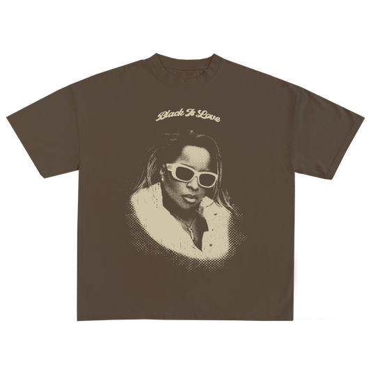 BIL "Real Love" Tee | Cropped & Oversized Max Heavyweight 7.5 oz Shirt (Mocha)
